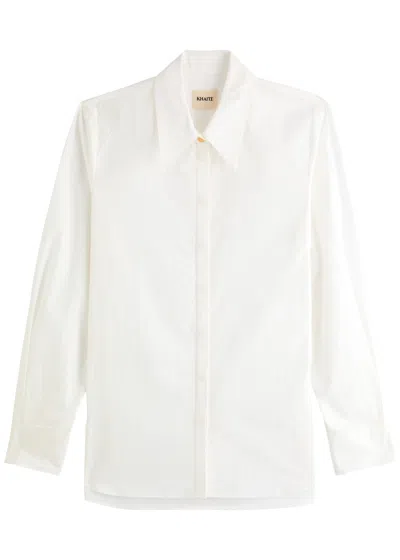 Khaite Minta Cotton-poplin Shirt In White