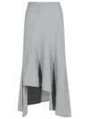 Khaite Miranda Grey Wool Skirt In Gray