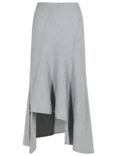 KHAITE KHAITE 'MIRANDA' GREY WOOL SKIRT