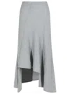 Khaite Miranda Grey Wool Skirt In Gray