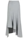 Khaite Miranda Grey Wool Skirt In Gray
