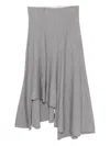 Khaite Miranda Wool Midi Skirt In Gray