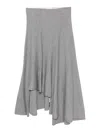 Khaite Miranda Wool Midi Skirt In Gray