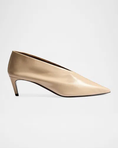 Khaite Miriam 50mm Leather Pumps In Neutral