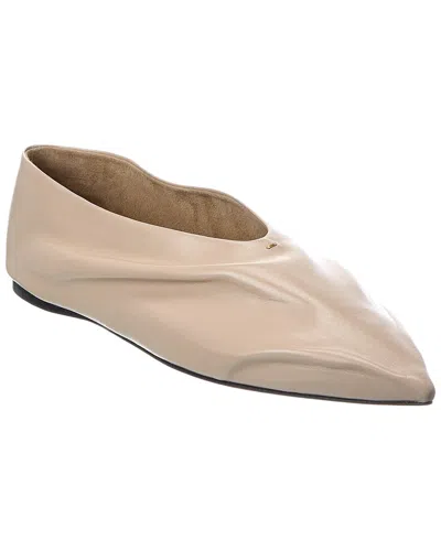 Khaite Miriam Leather Ballerina Flat In Animal Print