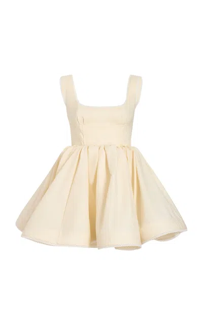 Khaite Mitzy Scoop-neck Silk-cotton Mini Dress In White
