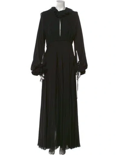 Pre-owned Khaite Mock Neck Long Dress In Black