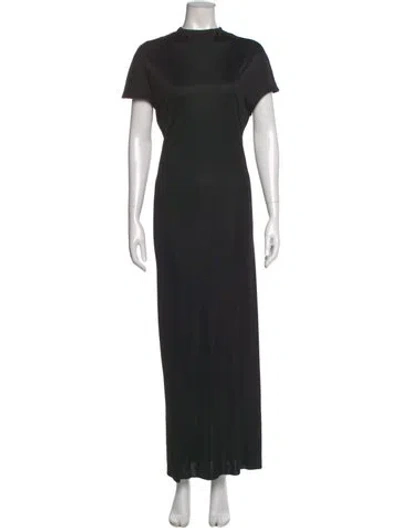 Pre-owned Khaite Mock Neck Long Dress In Black
