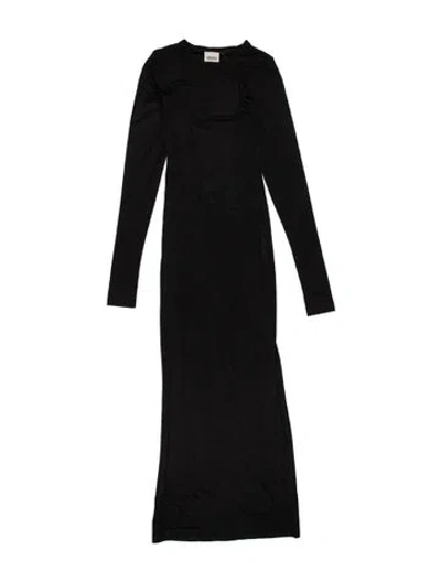 Pre-owned Khaite Mock Neck Long Dress In Black