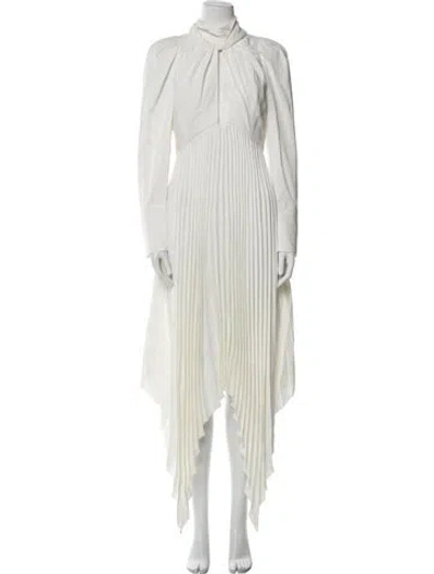 Pre-owned Khaite Mock Neck Long Dress In Neutral