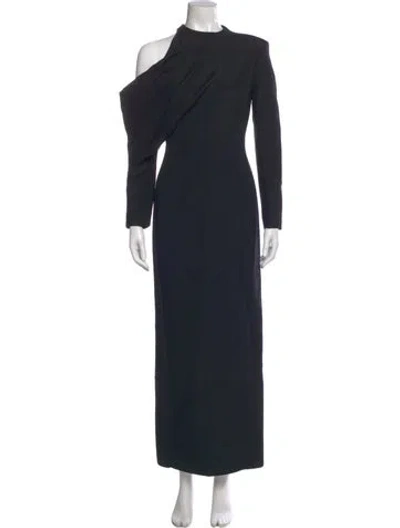 Pre-owned Khaite Mock Neck Long Dress W/ Tags In Black