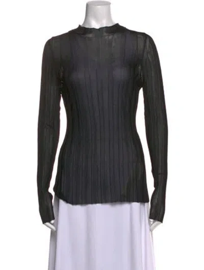 Pre-owned Khaite Mock Neck Long Sleeve Top In Black