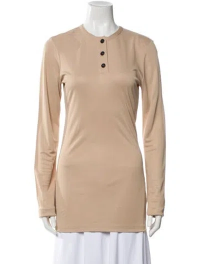 Pre-owned Khaite Mock Neck Long Sleeve Tunic In Neutral