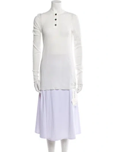 Pre-owned Khaite Mock Neck Long Sleeve Tunic In Neutral