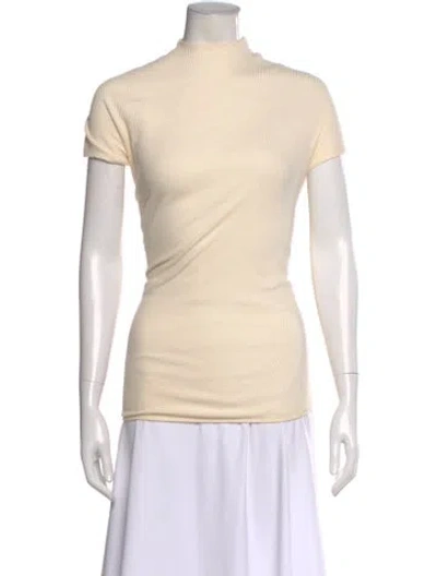 Pre-owned Khaite Mock Neck Short Sleeve Top In Neutral