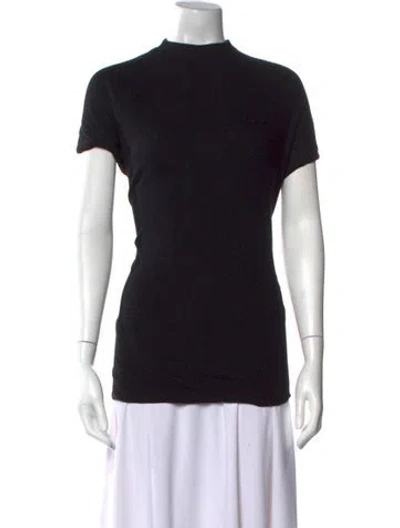 Pre-owned Khaite Mock Neck Short Sleeve T-shirt In Black