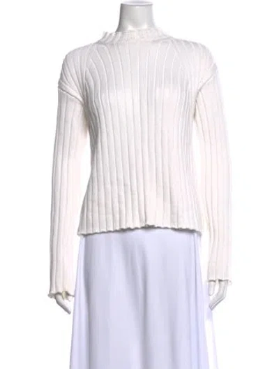 Pre-owned Khaite Mock Neck Sweater In White