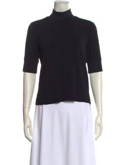 Pre-owned Khaite Mock Neck Three-quarter Sleeve Top In Black
