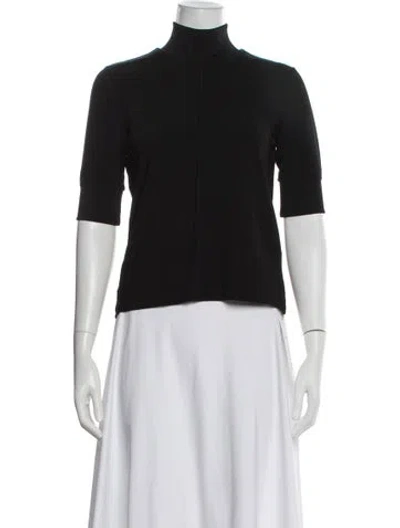 Pre-owned Khaite Mock Neck Three-quarter Sleeve Top In Black