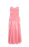 Khaite Womens Azalea Raina Ruched Silk Dress In Pink