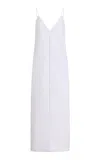 Khaite Tulula Silk Poplin Slip Dress In White
