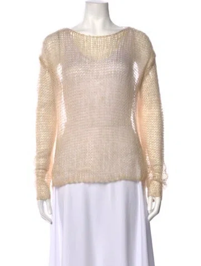 Pre-owned Khaite Mohair Bateau Neckline Sweater W/ Tags In Neutrals