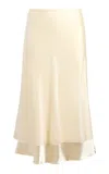 Khaite Monina Crepe Midi Skirt In Black