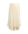 Khaite Monina Layered Satin And Organza Midi Skirt