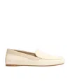 Khaite Monroe Calf Leather  Canvas Loafers