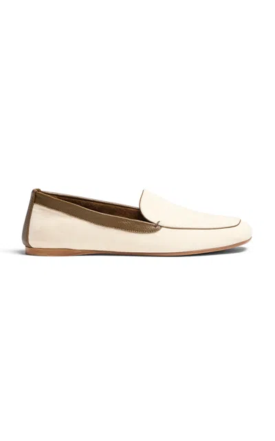 Khaite Monroe Canvas And Leather Loafers In Multi