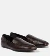 Khaite Monroe Leather Loafers In Chocolate