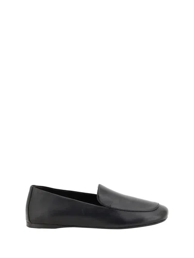 Khaite Black Alessio Brushed Calf Leather Loafers
