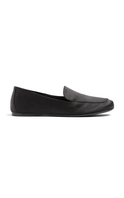 Khaite Black Alessio Brushed Calf Leather Loafers