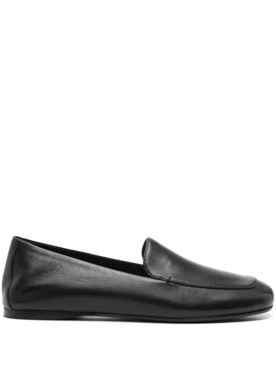 Khaite Black Alessio Brushed Calf Leather Loafers
