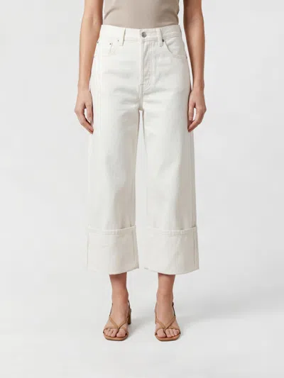 Khaite Morgan High-waisted Cropped Jeans In Cotton Denim In White