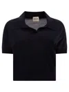 Khaite Morgane Short-sleeved Polo T-shirt In Blue