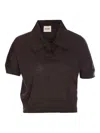 Khaite Morgane Polo Top In 褐色