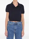 Khaite Morgane Short-sleeved Polo T-shirt In Blau