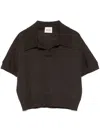 Khaite Morgane Polo Top In Brown