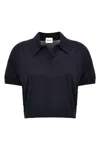 Khaite Morgane Short-sleeved Polo T-shirt In Black