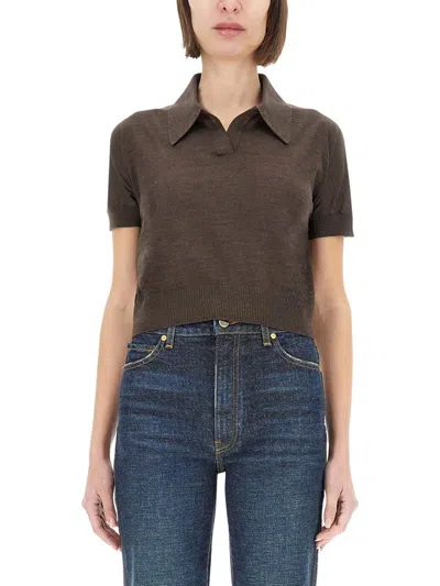 Khaite Women's Top Morgane Top In Brown
