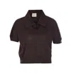 Khaite Morgane Polo Top In Brown