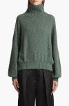 Khaite Morris Cashmere Blend Turtleneck Sweater In Eucalyptus