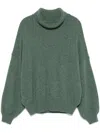 Khaite Morris Cashmere Blend Turtleneck Sweater In Green