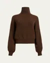 Khaite Morris Cashmere Blend Turtleneck Sweater In Chestnut