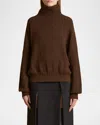 Khaite Morris Cashmere Blend Turtleneck Sweater In Chestnut