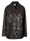 Khaite Morsson Leather Single-breasted Jacket In Black