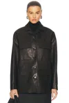 Khaite Morsson Leather Single-breasted Jacket In Black