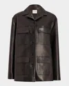 Khaite Morsson Leather Single-breasted Jacket In Black