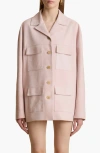 Khaite Morsson Button-up Jacket In Soft Pink